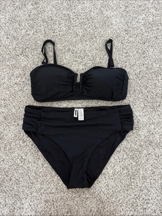 Dkny Other - Black Shirred U-wire Bandeau Bikini Set
